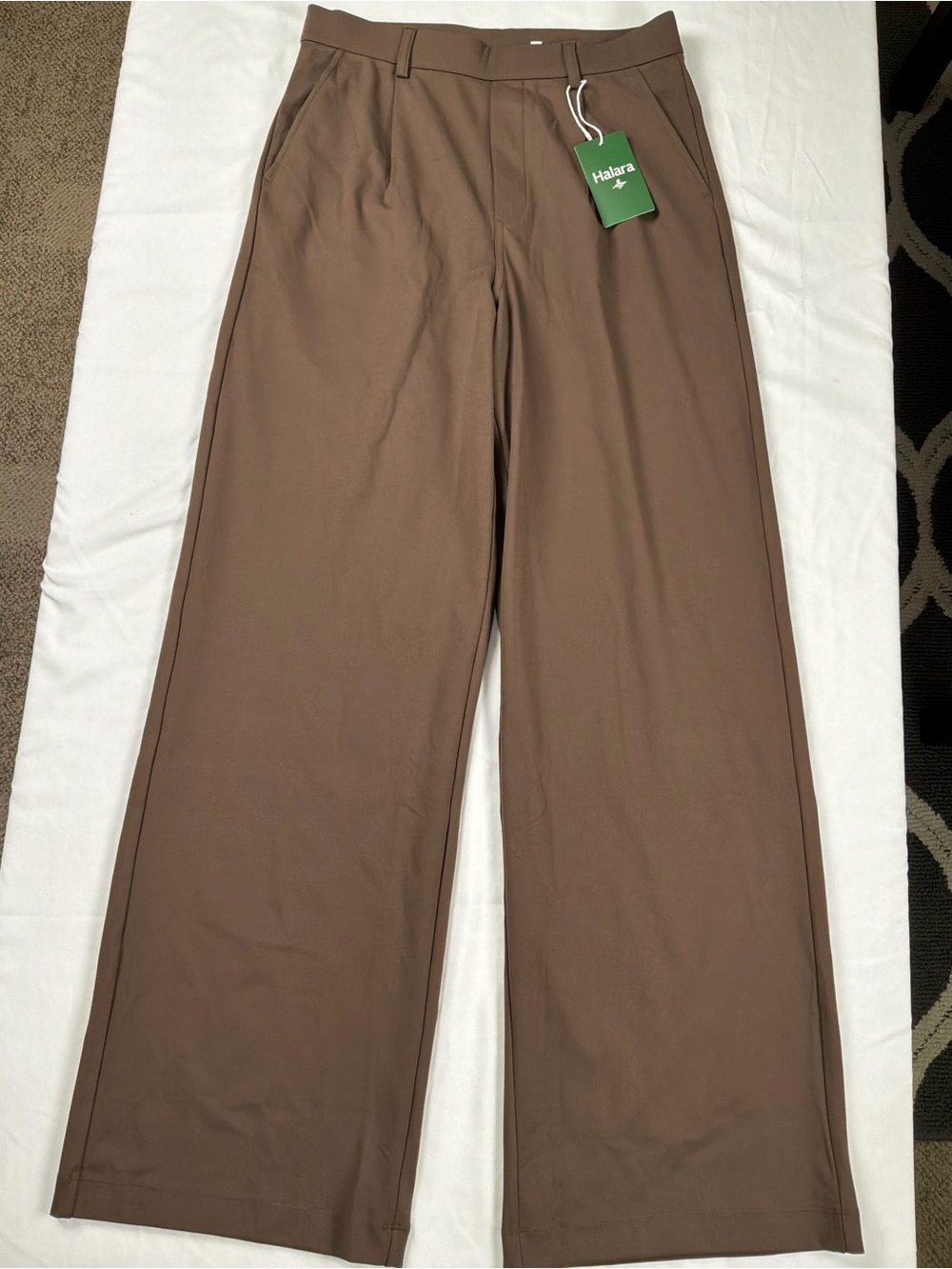 HALARA Brown Wide-Leg Trousers